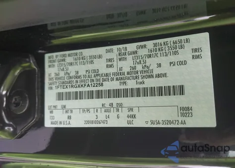 2019 Ford F-150 Raptor from USA, damaged, VIN 1FTEX1RGXKFA12258